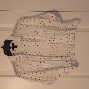 Cropped diamond polka dot button down, size S